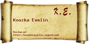 Koszka Evelin névjegykártya